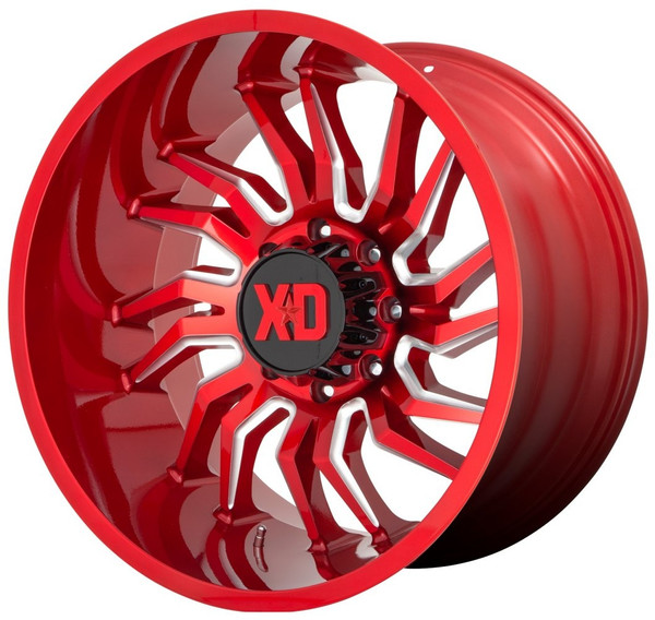 (Clearance - No Returns) 22x10 XD Series XD858 Tension Candy Red Milled 8x6.5/165 -18mm