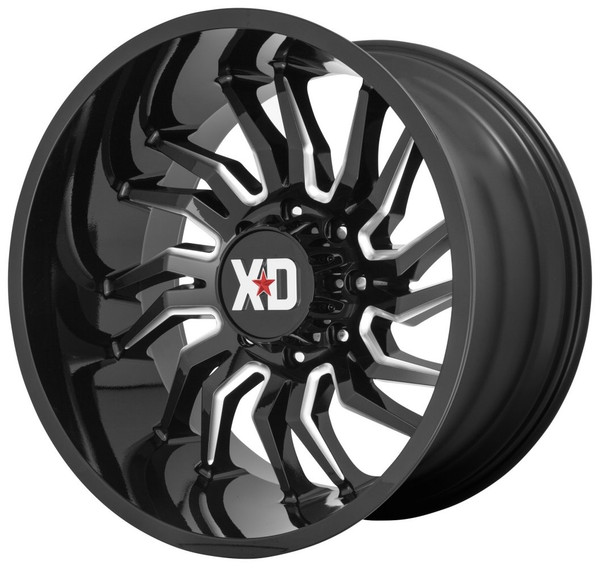 (Clearance - No Returns) 22x12 XD Series XD858 Tension Gloss Black Milled (* May Require Trimming) 8x170 -44mm