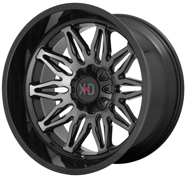 (Clearance - No Returns) 22x10 XD Series XD859 Gunner Gloss Black Machined w/ Gray Tint 5x5/127 5x5.5/139.7 -18mm