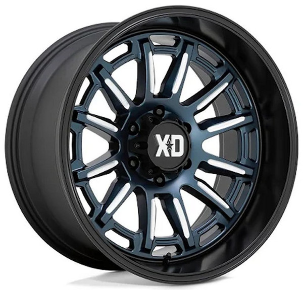 (Clearance - No Returns) 20x10 XD Series  XD865 Metallic Blue Milled w/ Black Lip 6x135 -18mm