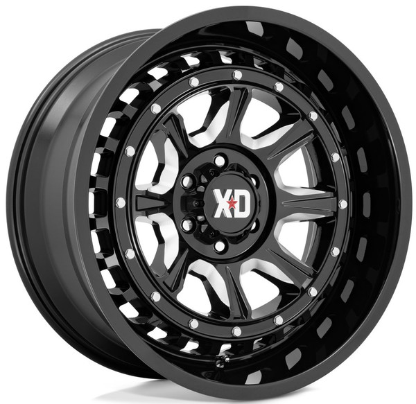 (Clearance - No Returns) 20x10 XD Series XD866 Gloss Black Milled 5x5/127 -18mm