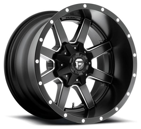 18x9 Fuel Off-Road Maverick Matte Black w/ Milled Accent D538 8x6.5/165 20mm