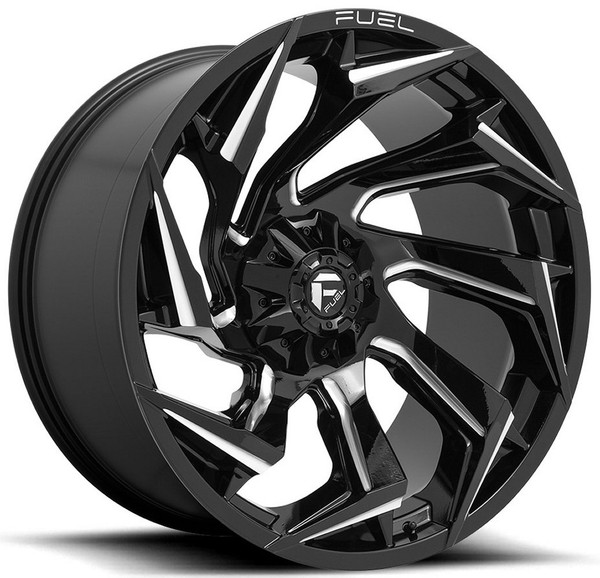 (Clearance - No Returns) 17x9 Fuel Off-Road Reaction Gloss Black Milled D753 5x4.5/114.3 5x5/127 1mm
