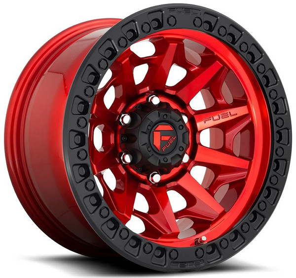 (Clearance - No Returns) 18x9 Fuel Off-Road Covert Candy Red w/ Black Ring D695 8x170 20mm