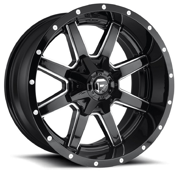 20X10 Fuel Off-Road Maverick Gloss Black Milled D610 5x4.5/114.3 5x5/127 -18mm