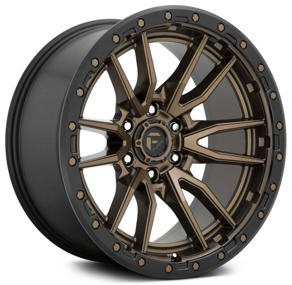 18x9 Fuel Off-Road Rebel 6 Bronze w/ Black Lip D681 (6 Lug) 6x5.5/139.7 20mm
