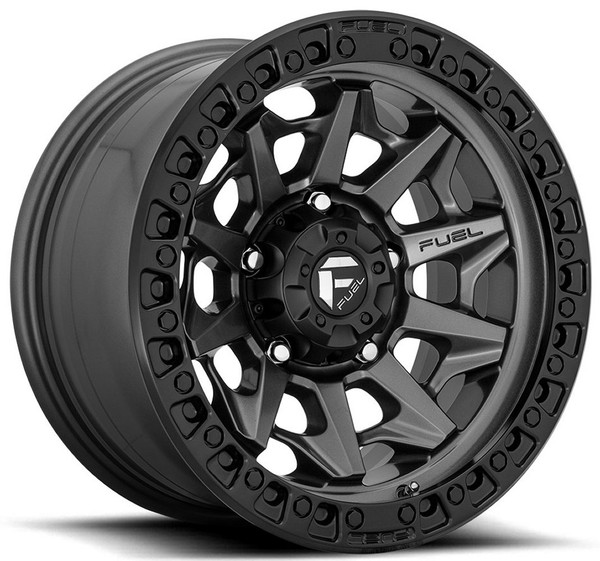 18x9 Fuel Off-Road Covert Matte Anthracite w/ Black Ring D716 8x180 1mm