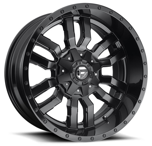18X8 Fuel Off-Road Sledge Matte Black w/ Gloss Black Lip D596 5x110 5x5/127 35mm