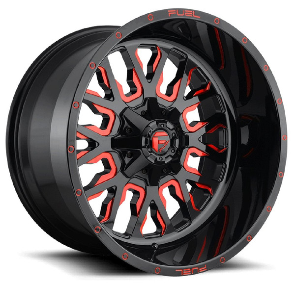 20x9 Fuel Off-Road Stroke Gloss Black w/ Candy Red D612 6x135 6x5.5/139.7 1mm