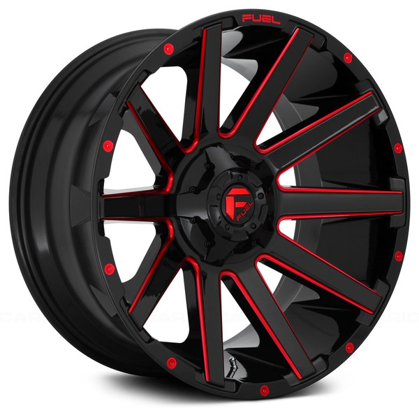 20x9 Fuel Off-Road Contra Gloss Black w/ Candy Red Accents D643 6x5.5/139.7 6x135 2mm