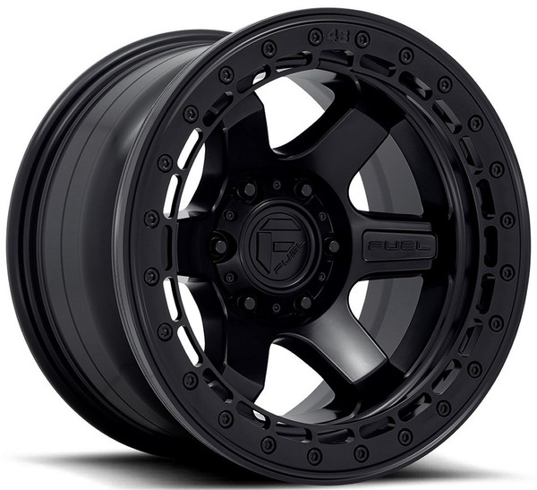 (Clearance - No Returns) 17x8.5 Fuel Off-Road Block Beadlock Matt Black w/ Matte Black Ring D122 6x135 0mm
