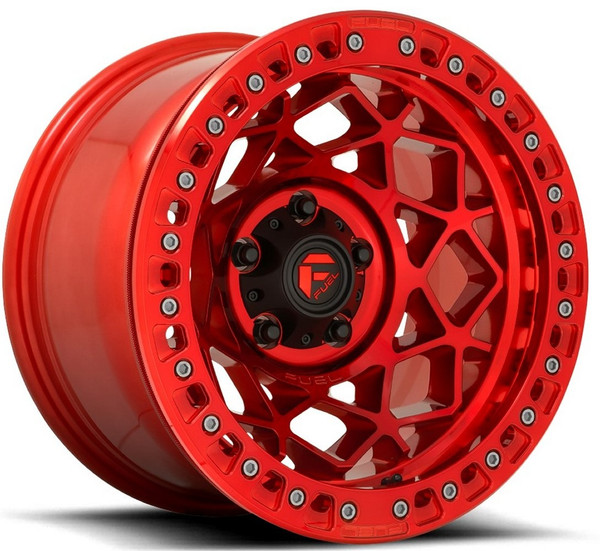 (Clearance - No Returns) 17x9 Fuel Off-Road Unit Beadlock Candy Red D121 6x5.5/139.7 -15mm