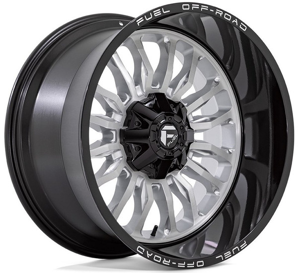 20x10 Fuel Off-Road Arc Silver Brushed w/ Milled Black Lip D798 6x135 6x5.5/139.7 -18mm