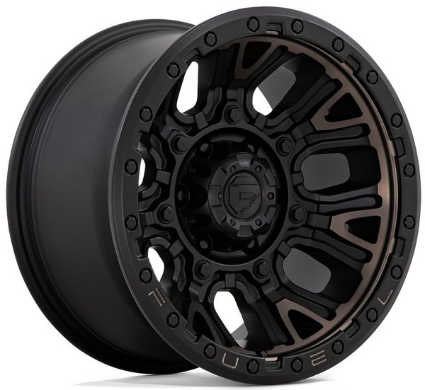17x9 Fuel Off-Road Traction Matte Black w/ Double Dark Tint D824 6x120 1mm