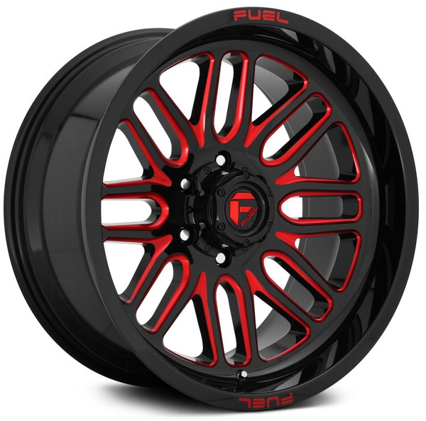 (Clearance - No Returns) 22x12 Fuel Off-Road Ignite Gloss Black w/ Candy Red Accents D663 (* May Require Trimming) 8x6.5/165 -43mm