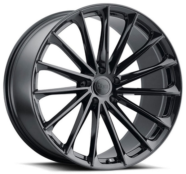 (Clearance - No Returns) 17x7 Ohm Proton Gloss Black (Rotary Forged) 5x4.5/114.3 50mm