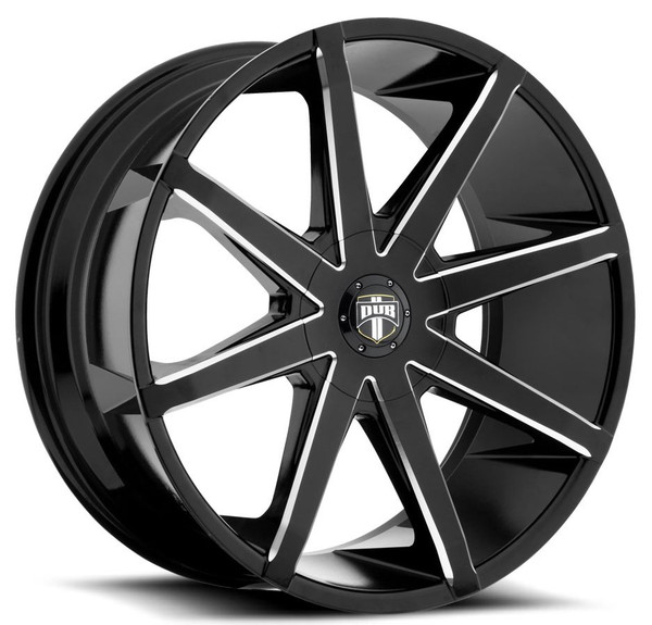 20x8.5 Dub Push Gloss Black/ Milled Accents S109 5x4.5/114.3 5x5/127 30mm
