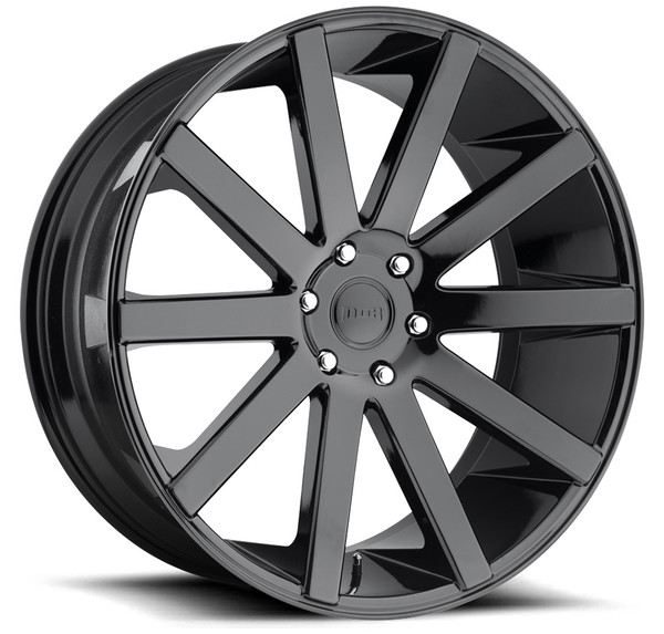 (Clearance - No Returns) 24x10 DUB Shot Calla Gloss Black S219 5x5.5/139.7 25mm