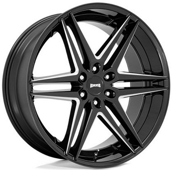 24x10 DUB Dirty Dog Gloss Black Milled S267 6x5.5/139.7 25mm