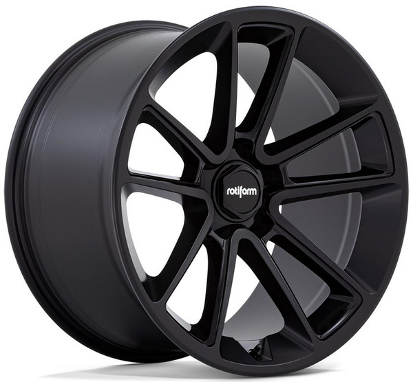 (Clearance - No Returns) 21x11 Rotiform BTL Matte Black w/ Black Cap R194 5x130 55mm