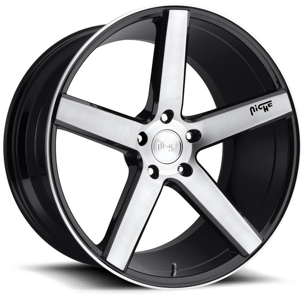 18x8 Niche Milan Brushed w/ Gloss Black M124 5x4.5/114.3 40mm