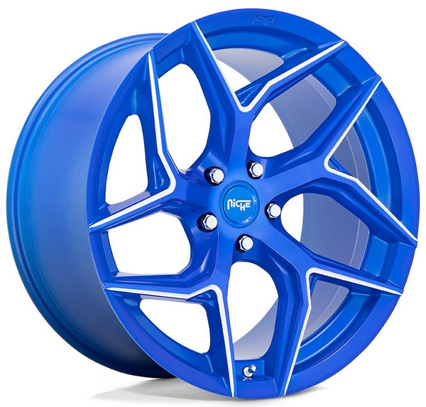 (Clearance - No Returns) 20x10.5 Niche Torsion Anodized Blue Milled M268 5x112 27mm