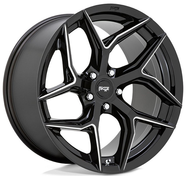 (Clearance - No Returns) 20x10.5 Niche Torsion Gloss Black Milled M266 5x112 40mm