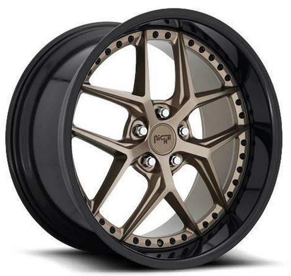 20x9 Niche Vice Vice Bronze w/ Gloss Black Lip M227 5x4.5/114.3 35mm