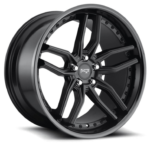 20x10 Niche Methos Satin Black w/ Gloss Black M194 5x4.5/114.3 40mm