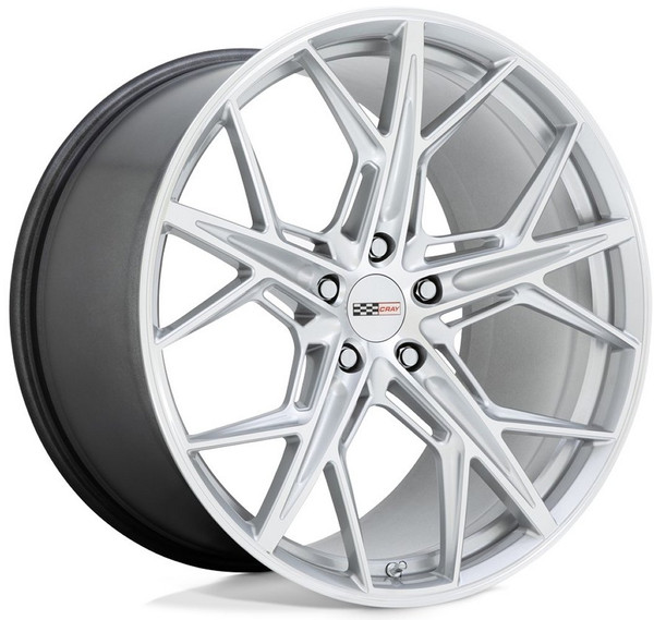 (Clearance - No Returns) 20x10.5 Cray Hammerhead Gloss Silver w/ Mirror Cut Face 5x4.75/120.7 68mm