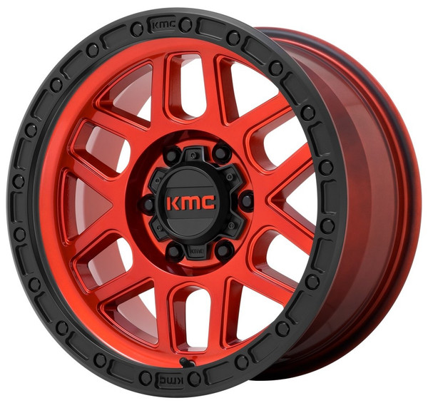 (Clearance - No Returns) 20x9 KMC KM544 Mesa Candy Red w/ Black Ring 5x150 25mm