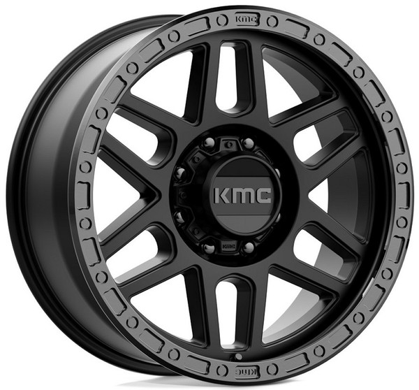 20x9 KMC KM544 Mesa Satin Black w/ Gloss Black Lip (8 Lug) 8x180 0mm