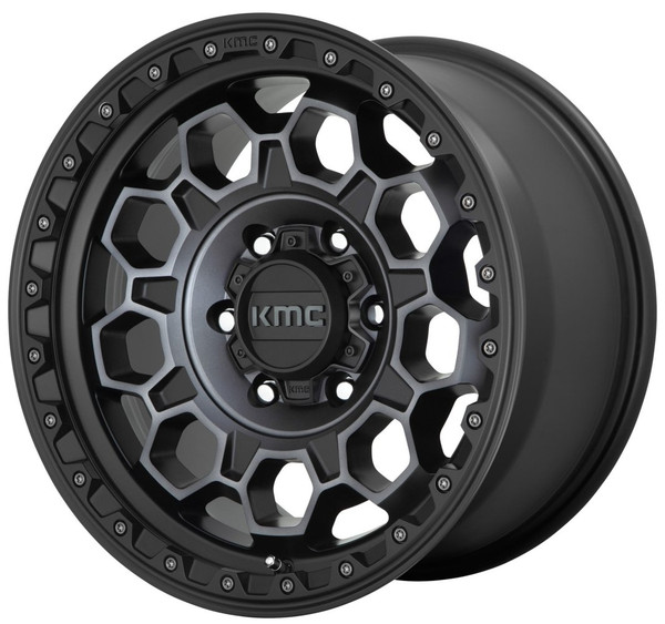17x9 KMC KM545 Satin Black w/ Gray Tint 6x135 18mm