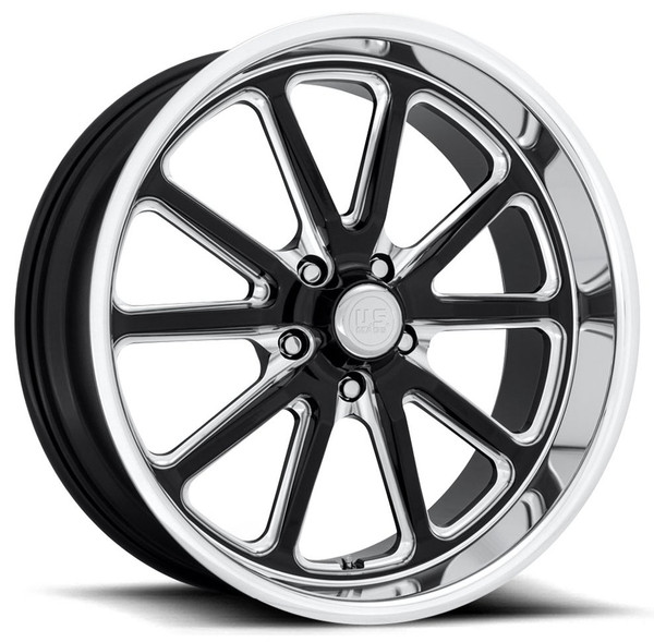 18x9.5 US Mags U117 Rambler Gloss Black Milled w/ Diamond Cut Lip 5x4.75/120.7 1mm