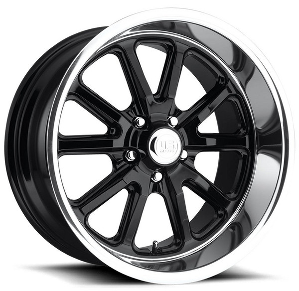 17x7 US Mags U121 Rambler Gloss Black w/ Diamond Cut Lip 5x4.5/114.3 1mm