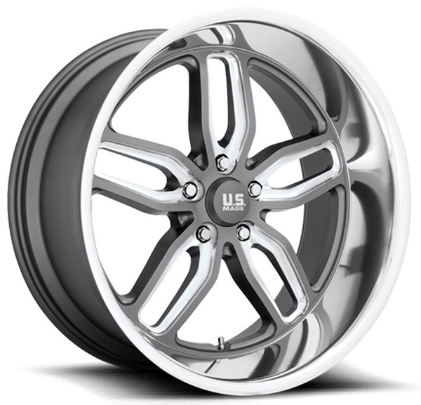 22x10.5 US Mags U129 C-Ten Anthracite Milled w/ Diamond Cut Lip 5x5/127 1mm