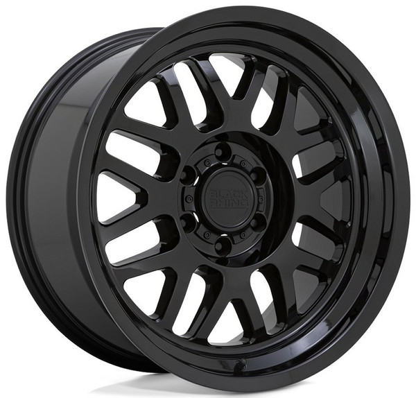 (Clearance - No Returns) 17x9.5 Black Rhino Delta Gloss Black 6x135 12mm