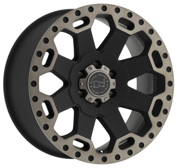 17x9 Black Rhino Warlord Matte Black w/ Machined Dark Tint Lip 6x5.5/139.7 12mm
