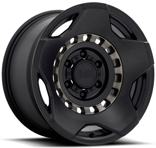 (Clearance - No Returns) 17x9 Black Rhino Muzzle Matte Black w/ Machined Tinted Ring 6x5.5/139.7 -18mm