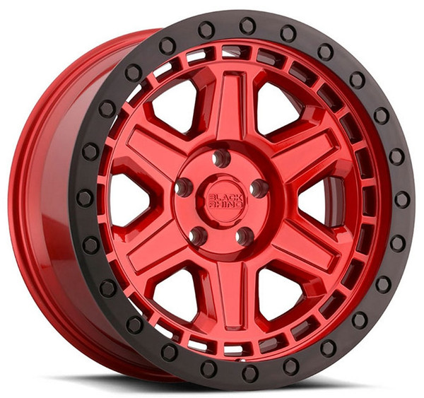 (Clearance - No Returns) 17x9 Black Rhino Reno Candy Red w/ Black Lip & Black Bolts  6x5.5/139.7 -12mm