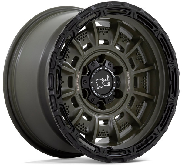 17x9 Black Rhino Legion Olive Drab Green w/ Black Lip 5x5/127 -12mm
