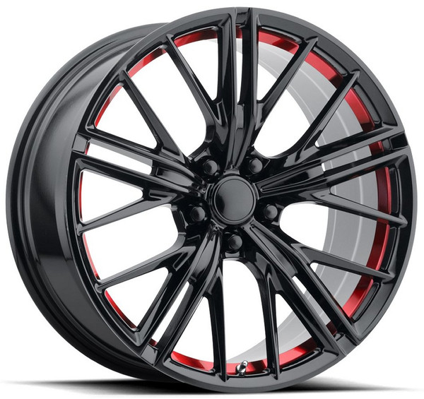 20x10 Performance Replicas PR194 Gloss Black Red Machined 5x120 35mm