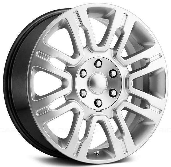 (Clearance - No Returns) 22x9 Performance Replicas PR168 Hyper Silver w/ Chrome Accents 6x5.5/139.7 24mm