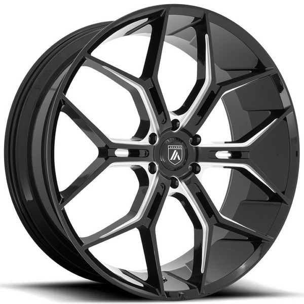 22x9.5 Asanti ABL-38 Gloss Black Milled 6x120 38mm