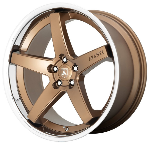 (Clearance - No Returns) 20x10.5 Asanti ABL-31 Satin Bronze w/ Chrome Lip 5x120 38mm