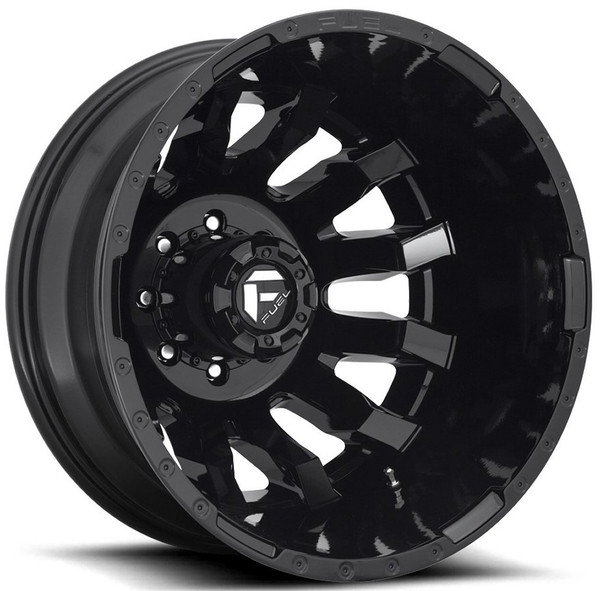 (Clearance - No Returns) 20x8.25 Fuel Off-Road Blitz Gloss Black Dually Rear Outer D675 8X165.1 -246MM 117.0 C.B.