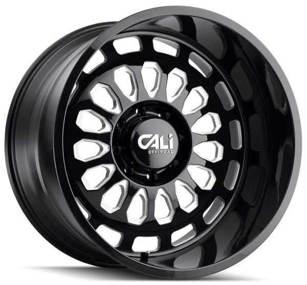 24x14 Cali Off-Road Paradox 9113BM Gloss Black w/ Milled Spokes (* May Require Trimming) 6x5.5/139.7 -76mm