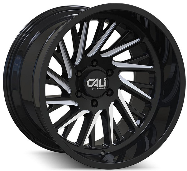 20x12 Cali Off-Road Pure 9114BM Gloss Black Milled (* May Require Trimming) 8x6.5/165 -51mm