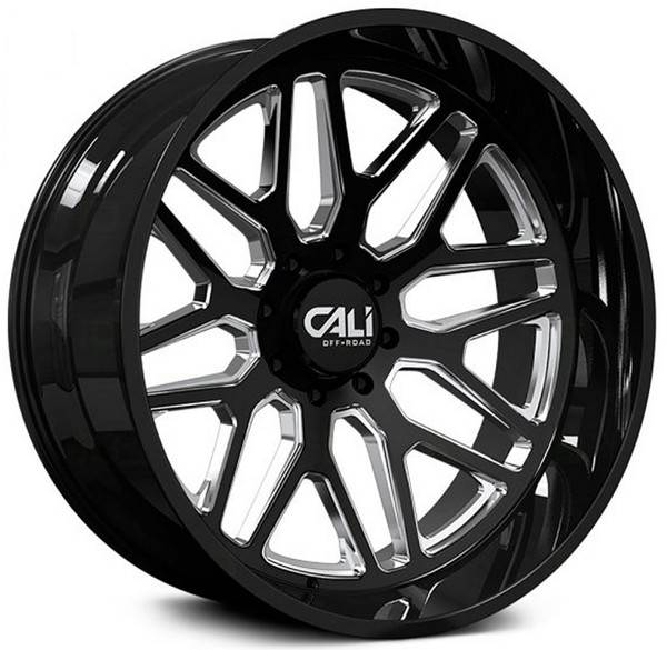 26x14 Cali Off-Road Invader 9115 Gloss Black Milled (* May Require Trimming) 8x6.5/165 -76mm