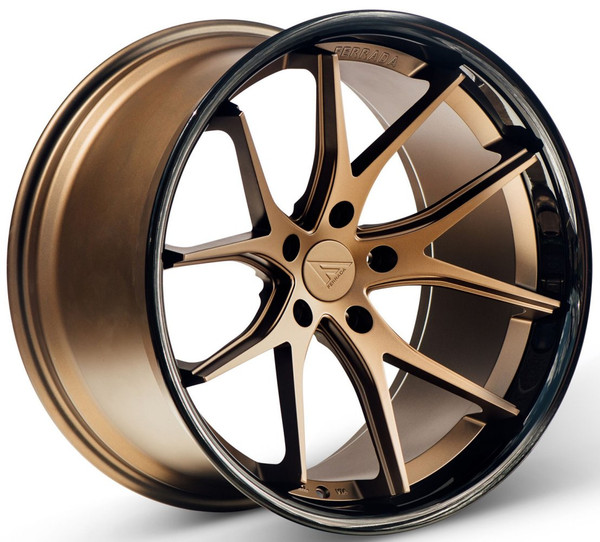 22x9 Ferrada FR2 Matte Bronze w/ Gloss Black Lip 5x130 42mm